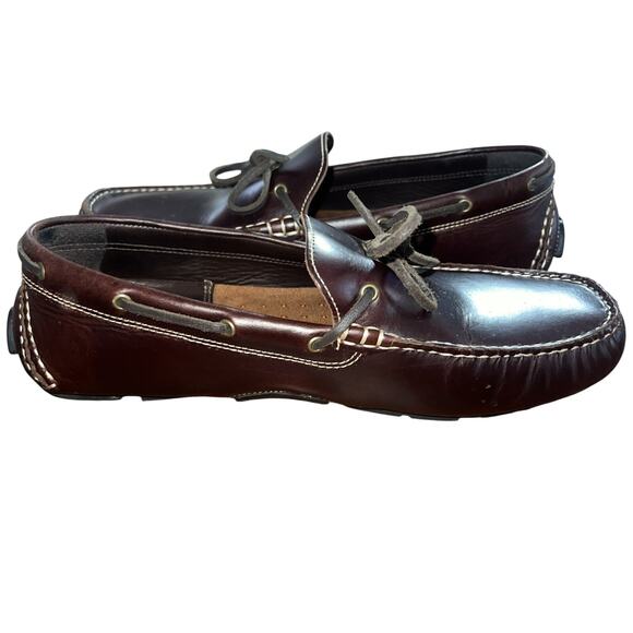 Johnston & Murphy Men\'s sz 8.5M Hardiman Tie Driving Moccasins Chestnut Brown main image 4